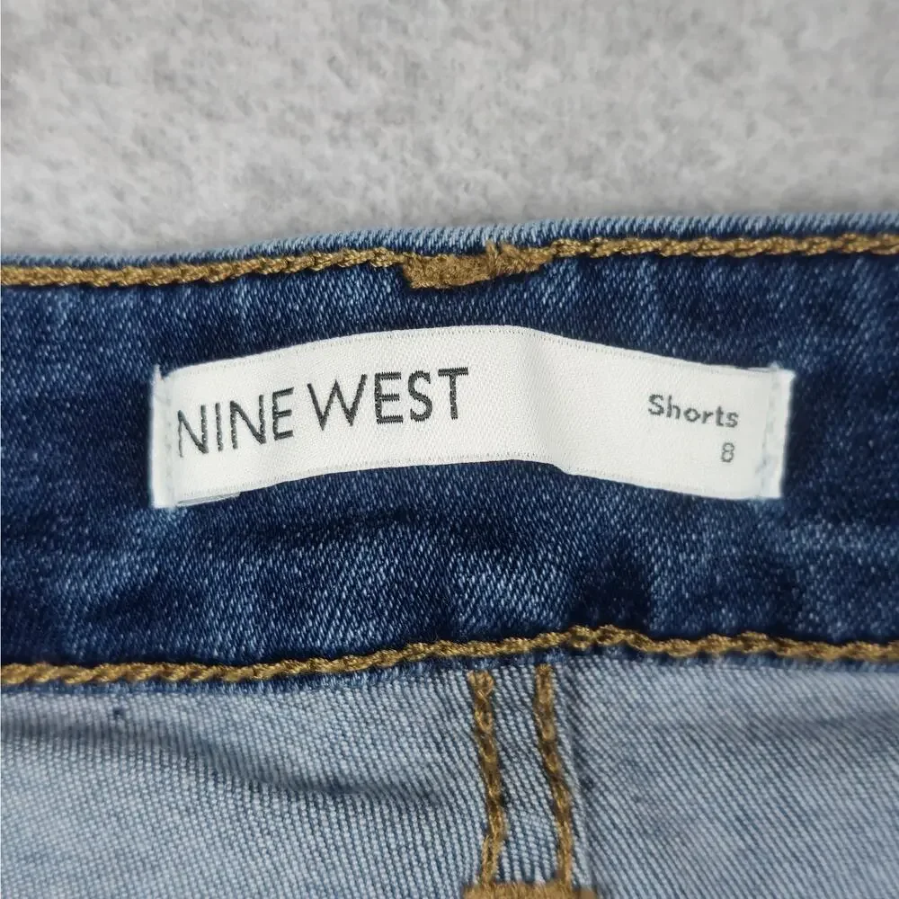 Nine West Womens Size 8 Button Fly Denim Shorts 28" Waist - Picture 5 of 12